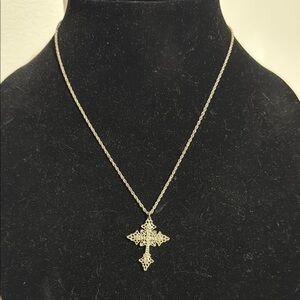 Elegant Silver Cross Pendant Necklace